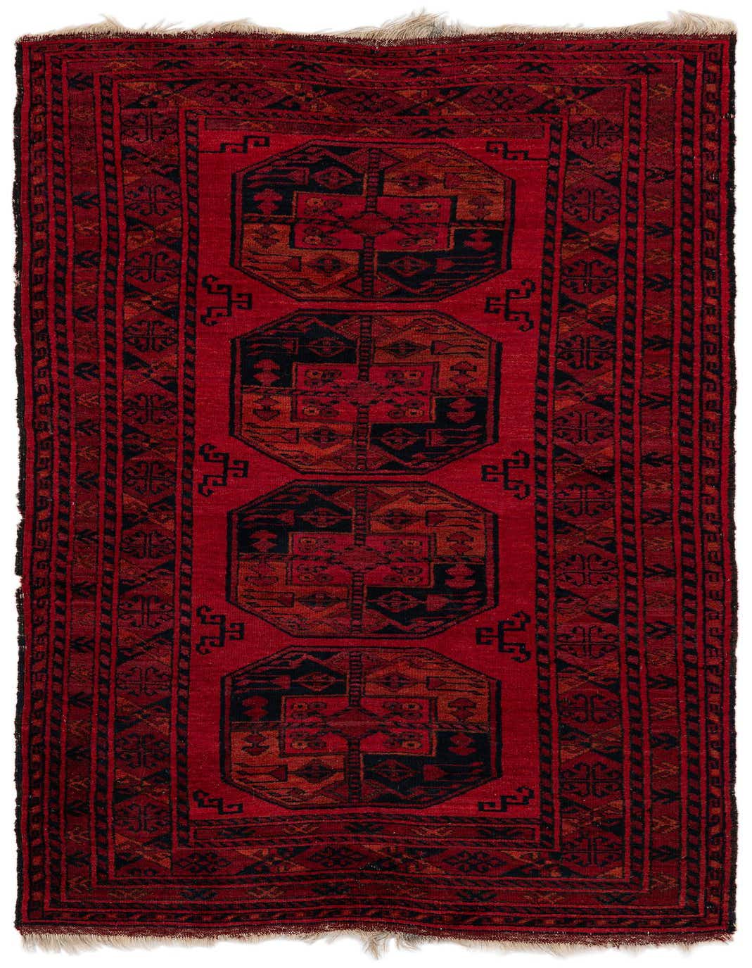 3' 5 x 6' 4 Hand Knotted Afghan Oriental Wool Rug