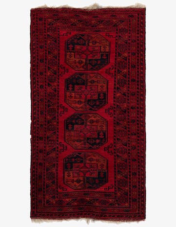 3' 5 x 6' 4 Hand Knotted Afghan Oriental Wool Rug