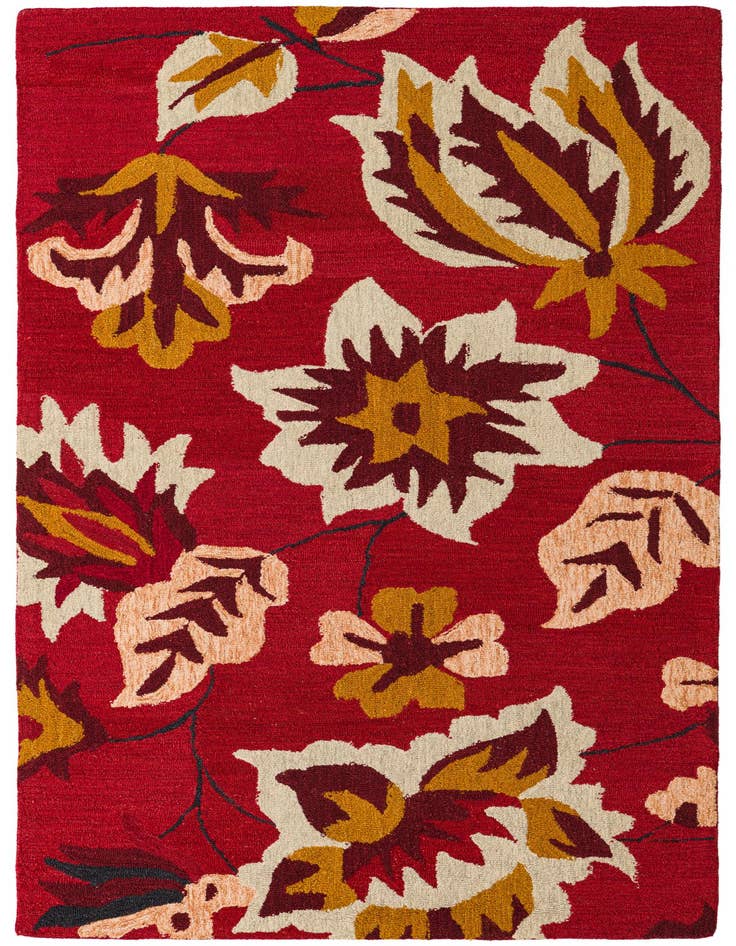 Detail image of 5' 1 x 8' Agra Wool Rug