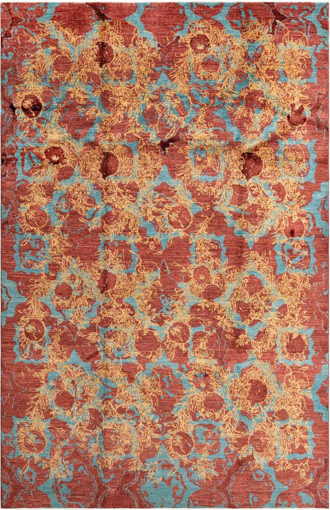 6' 7 x 10' 2 Hand Knotted Anar Rug