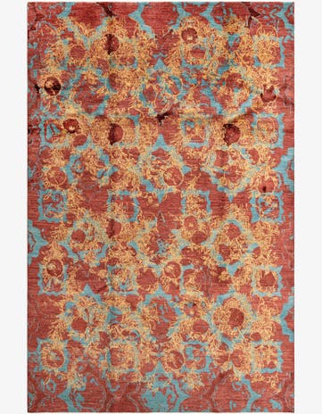 6' 7 x 10' 2 Hand Knotted Anar Rug