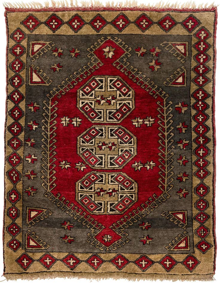 Detail image of 4' 1 x 6' Hand Knotted Anatolian Wool Rug