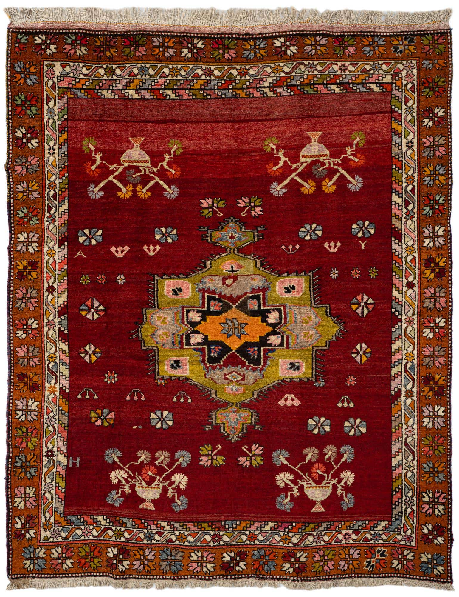 6' x 7' 3 Hand Knotted Anatolian Wool Rug