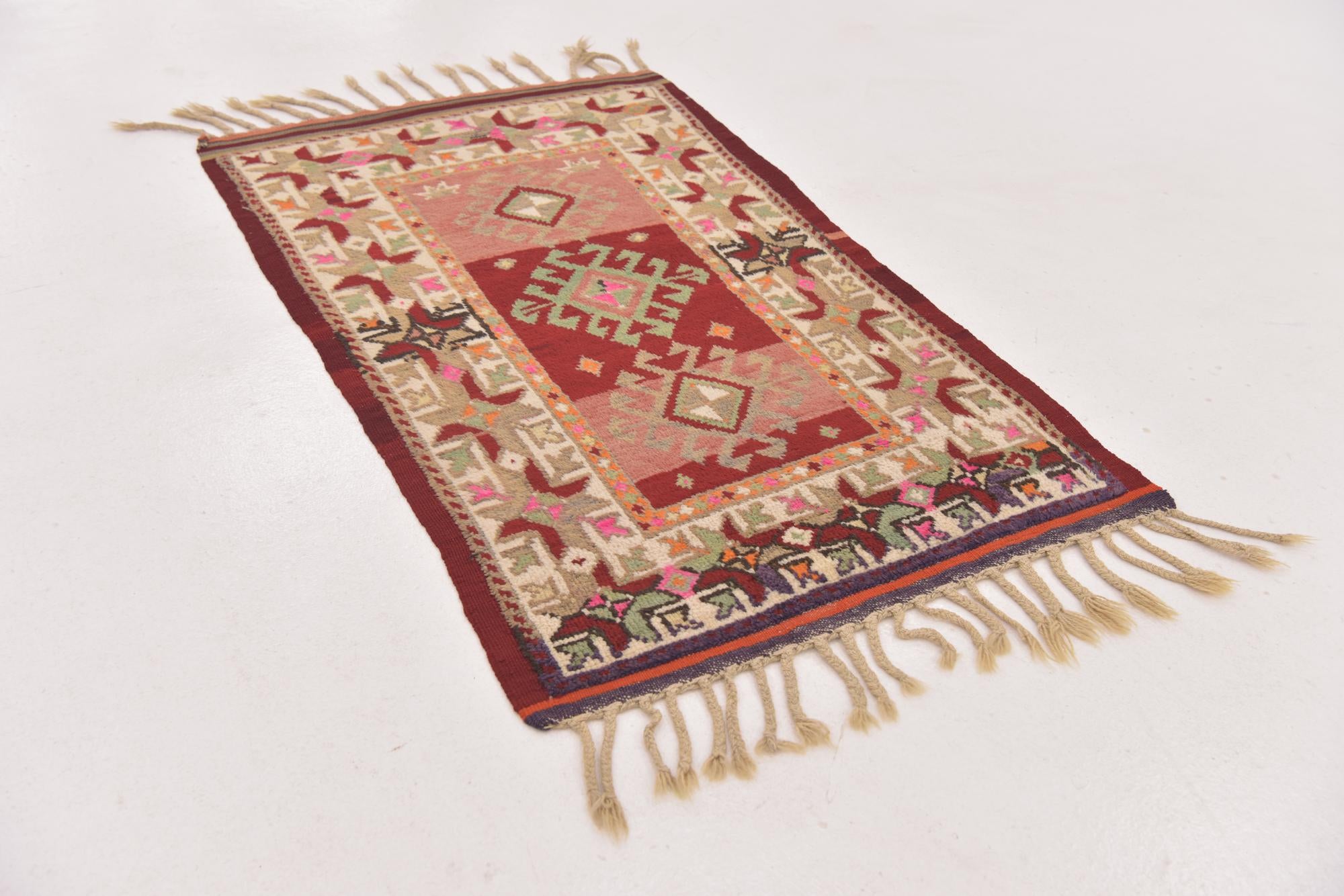 2' 3 x 3' 10 Hand Knotted Anatolian Wool Rug