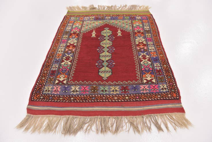 Detail image of 3' 5 x 4' 9 Hand Knotted Anatolian Wool Rug