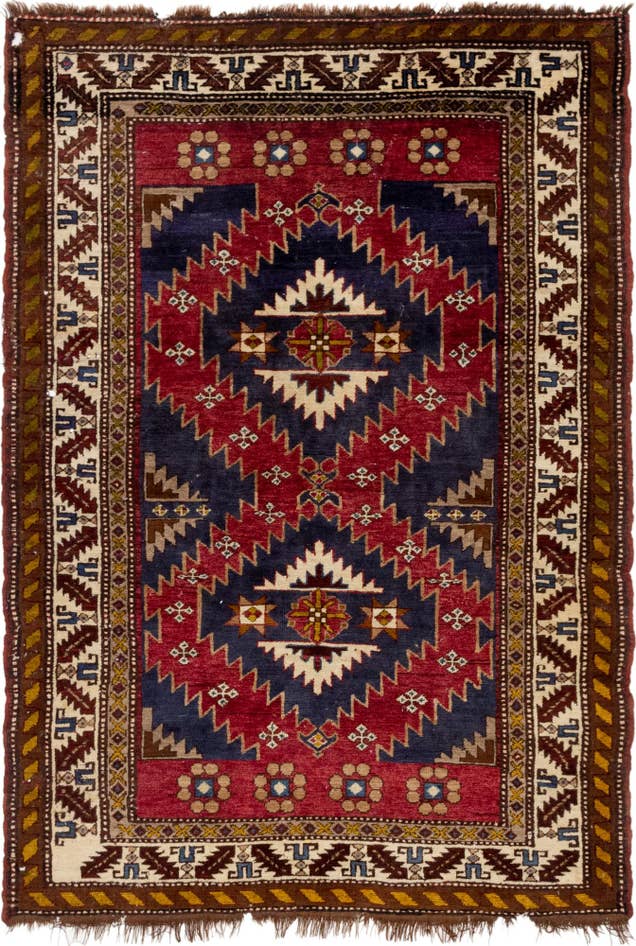 Detail image of 4' 10 x 7' Hand Knotted Anatolian Wool Rug