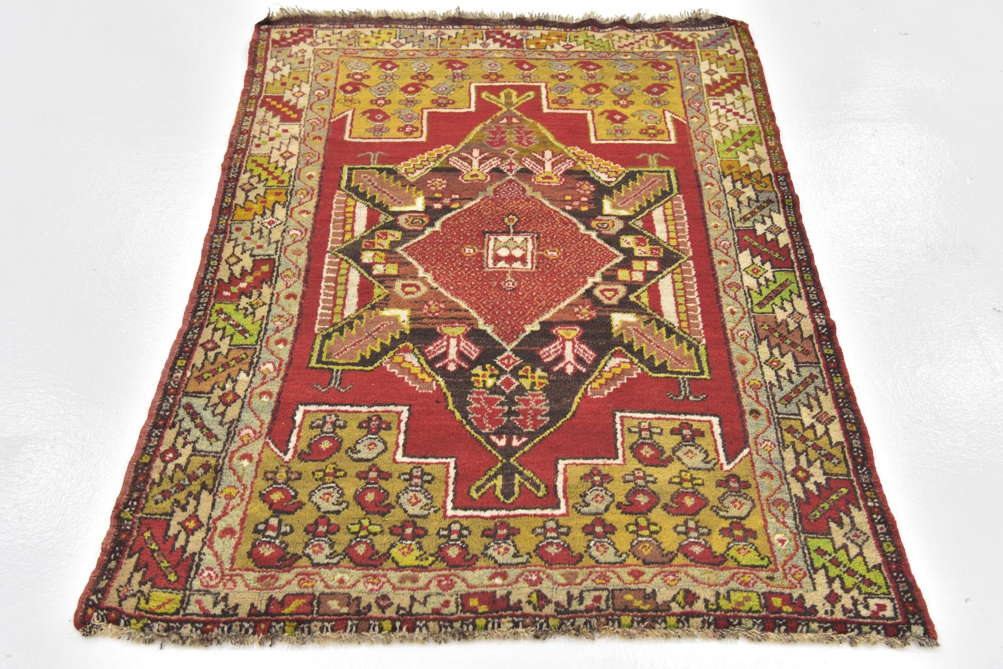 3' 8 x 5' 4 Hand Knotted Anatolian Oriental Wool Rug