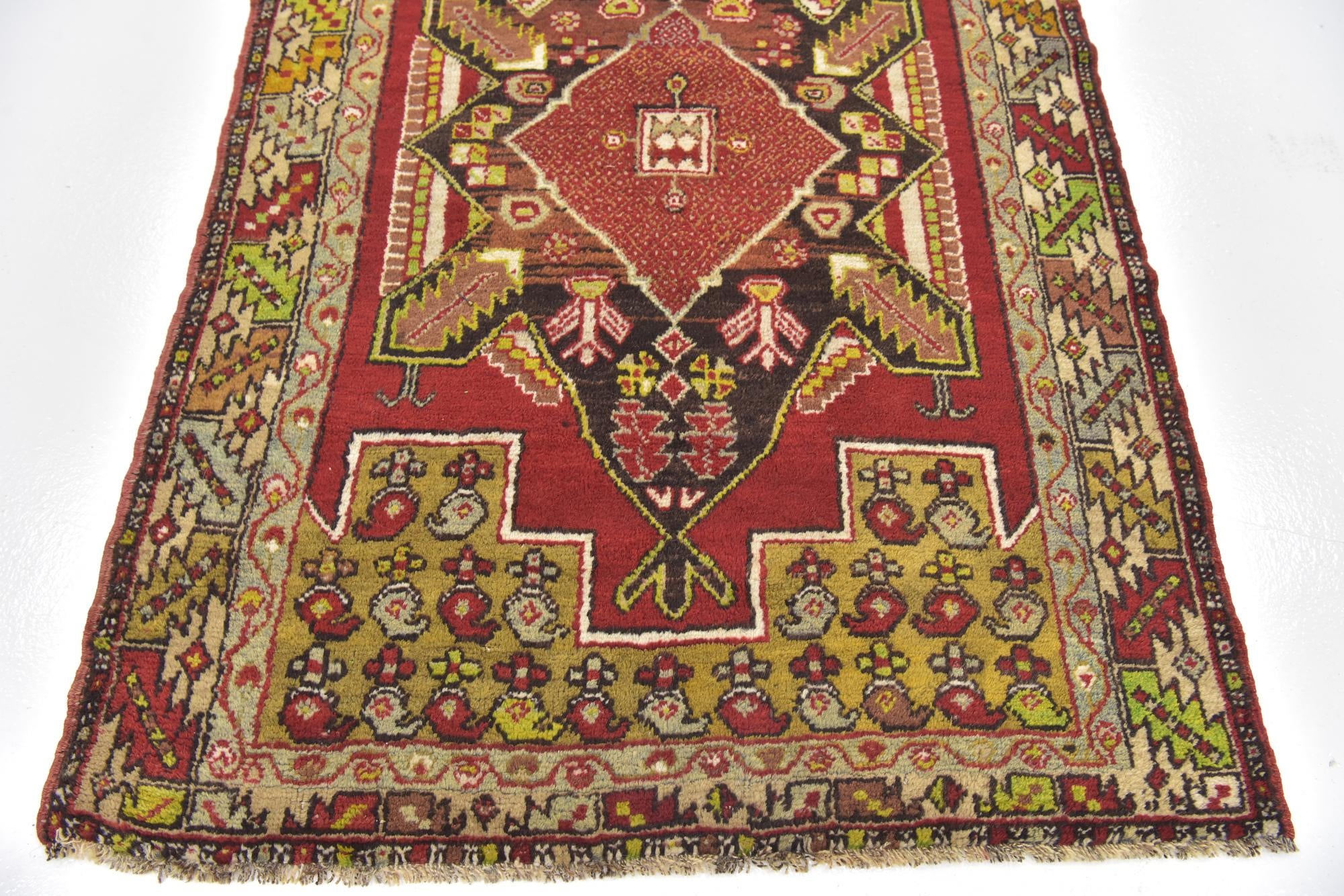 3' 8 x 5' 4 Hand Knotted Anatolian Oriental Wool Rug