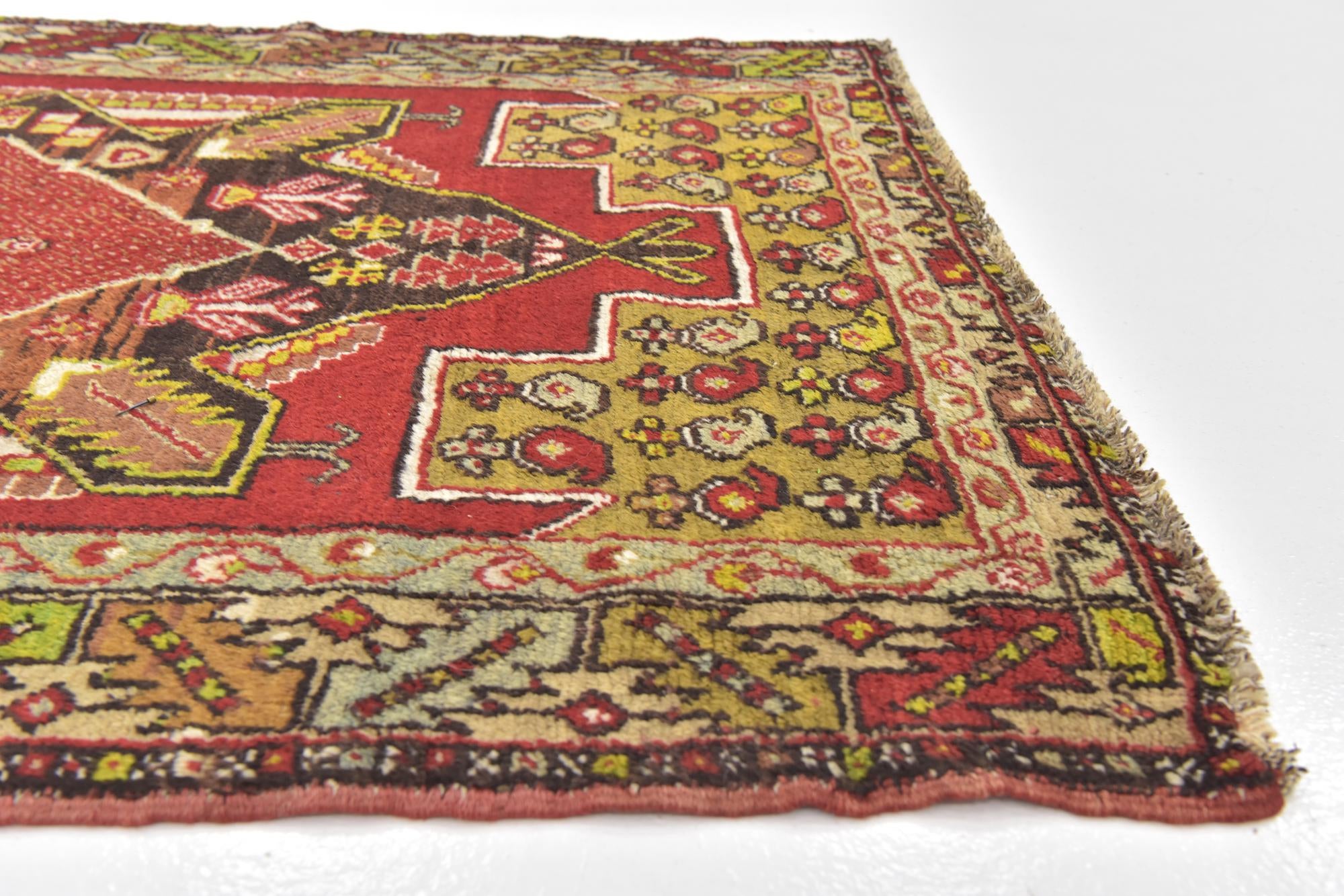 3' 8 x 5' 4 Hand Knotted Anatolian Oriental Wool Rug