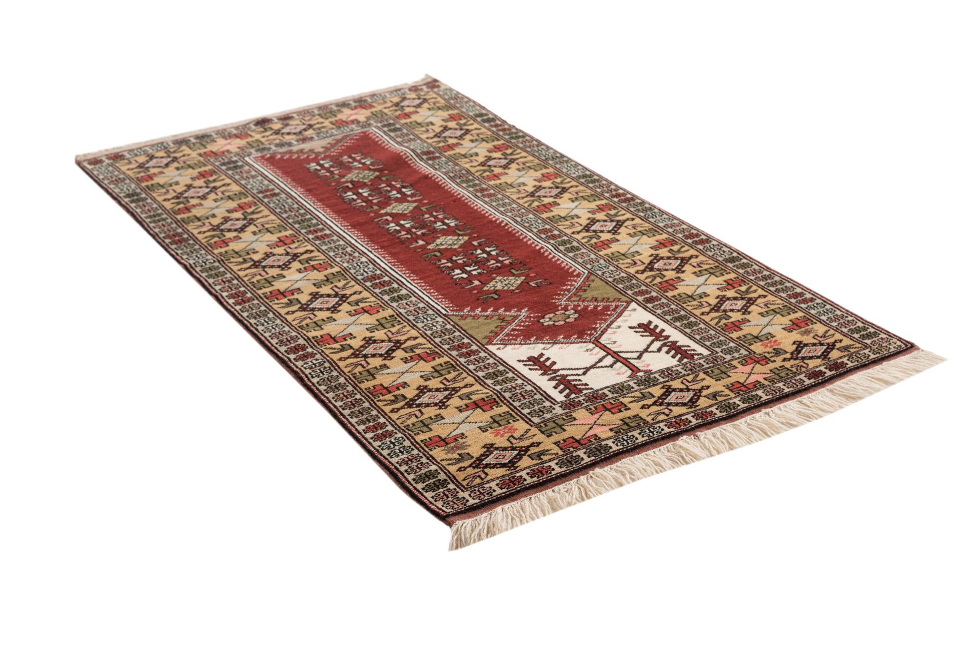 3' 4 x 5' 6 Hand Knotted Anatolian Oriental Wool Rug