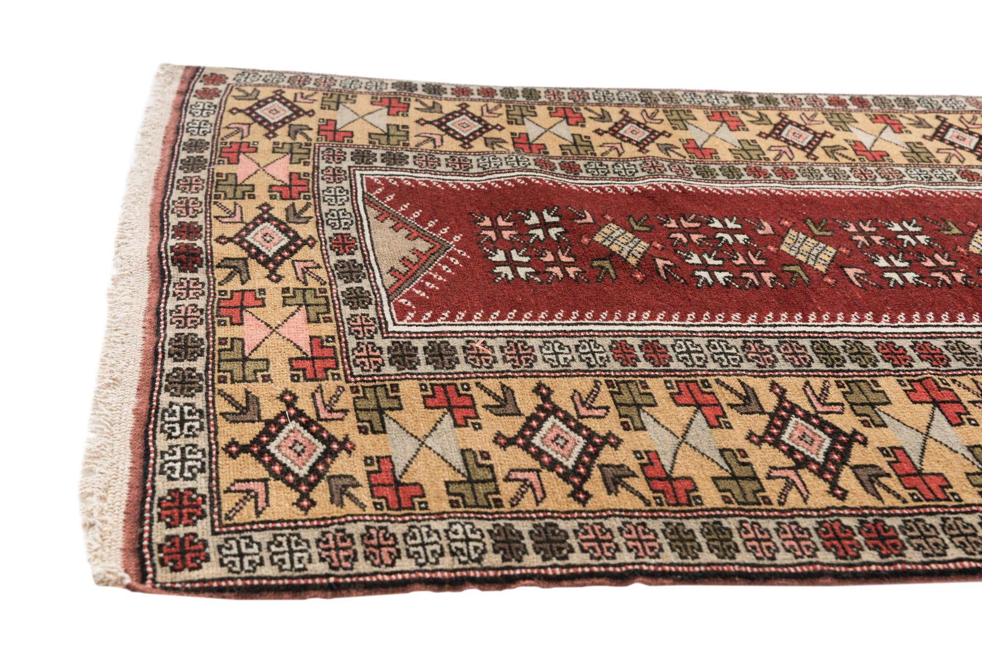 3' 4 x 5' 6 Hand Knotted Anatolian Oriental Wool Rug