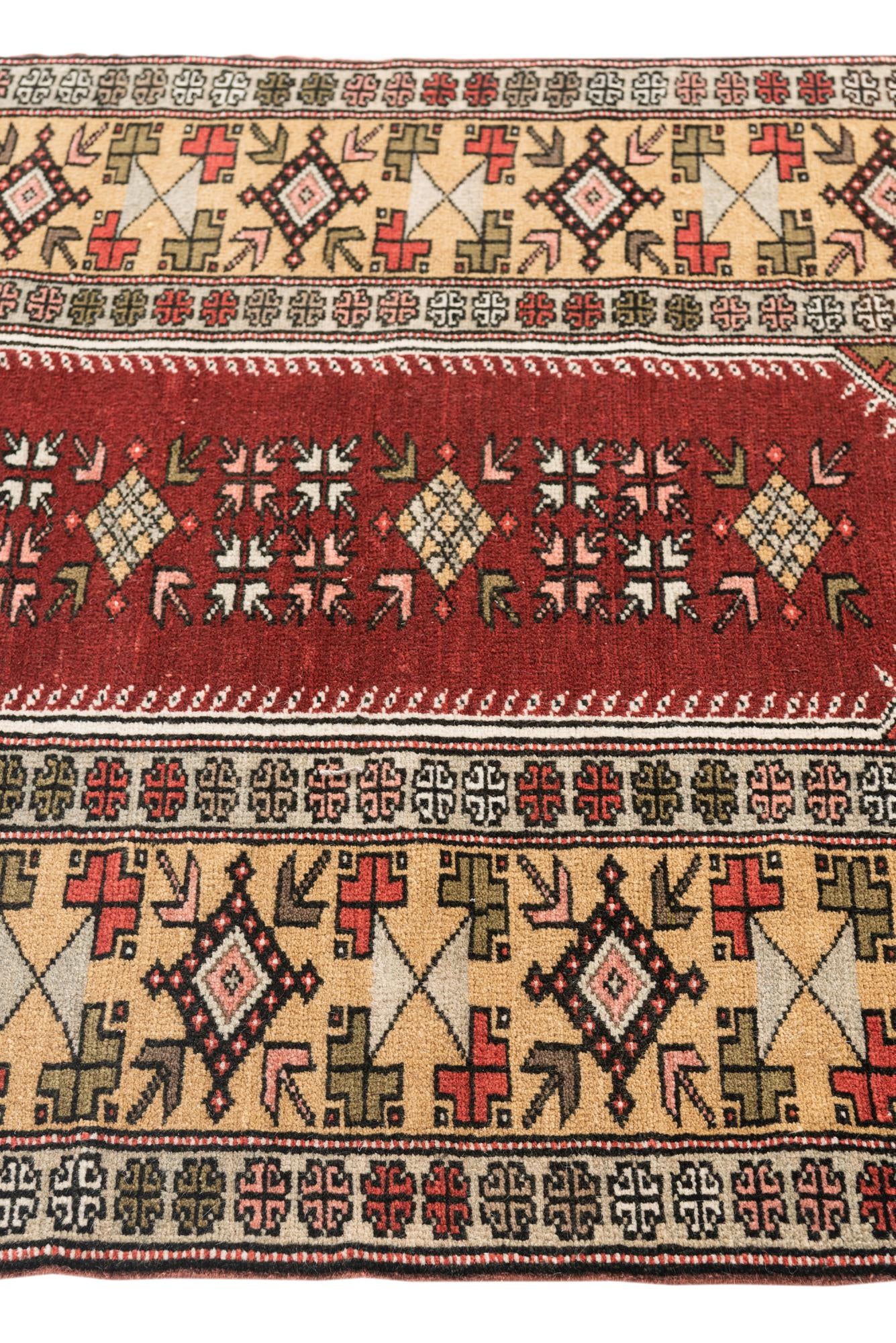 3' 4 x 5' 6 Hand Knotted Anatolian Oriental Wool Rug