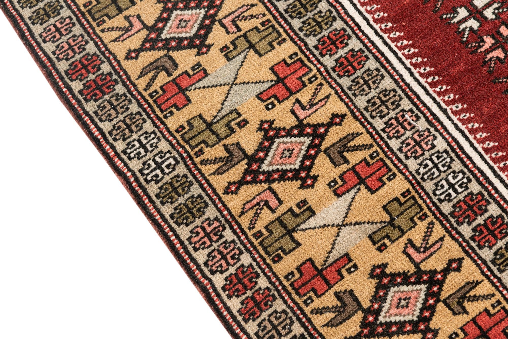 3' 4 x 5' 6 Hand Knotted Anatolian Oriental Wool Rug