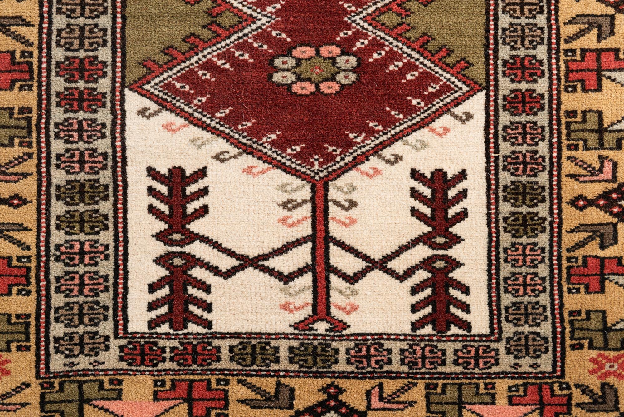 3' 4 x 5' 6 Hand Knotted Anatolian Oriental Wool Rug