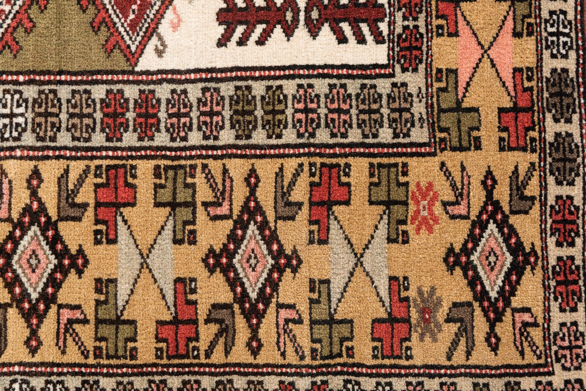 3' 4 x 5' 6 Hand Knotted Anatolian Oriental Wool Rug