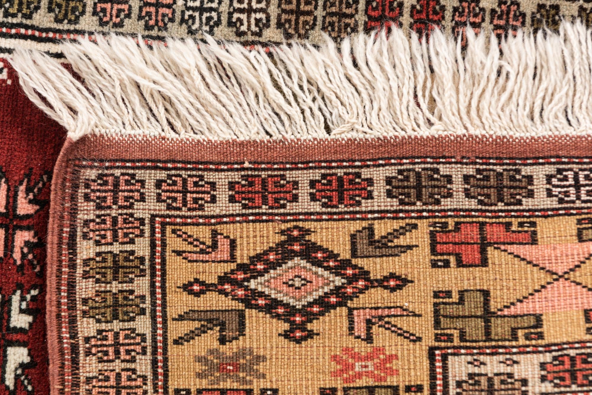3' 4 x 5' 6 Hand Knotted Anatolian Oriental Wool Rug