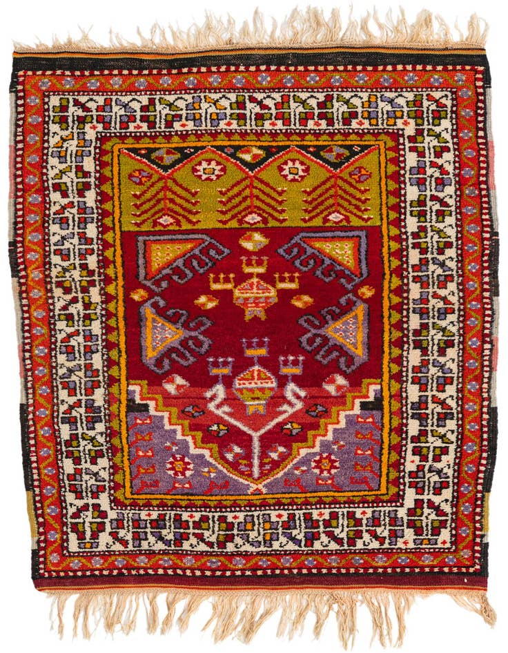 Detail image of 3' x 4' 10 Hand Knotted Anatolian Oriental Wool Rug