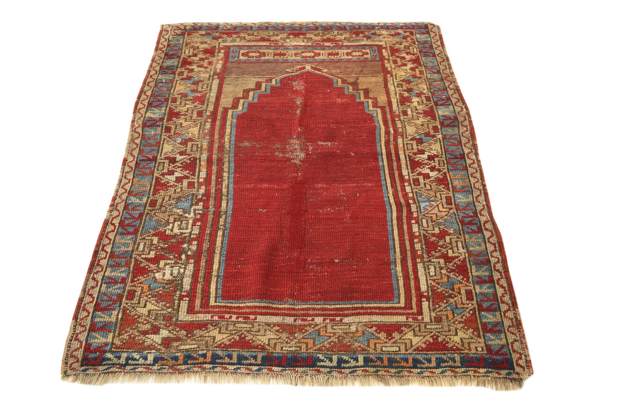 3' 4 x 4' 7 Hand Knotted Anatolian Oriental Wool Rug