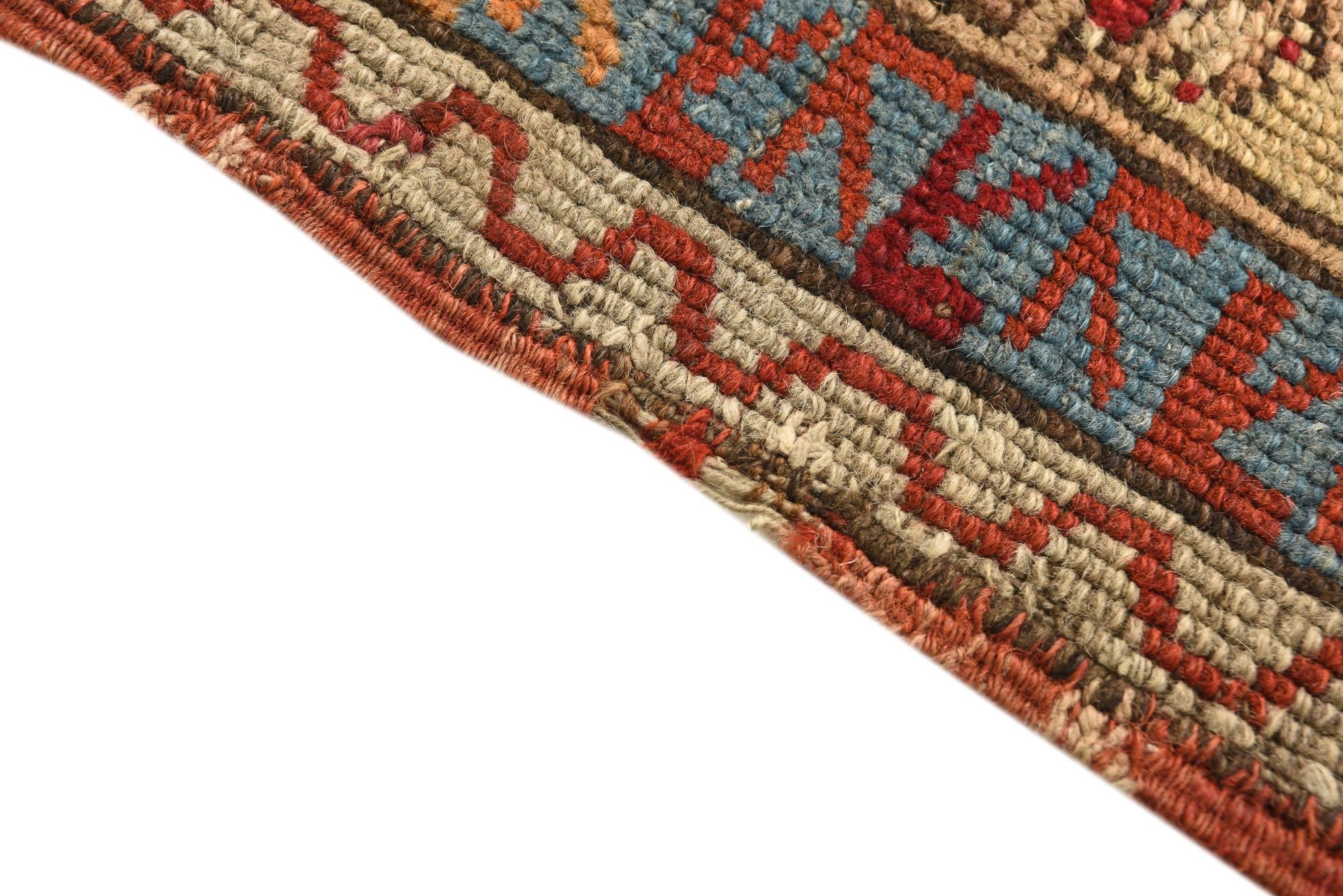 3' 4 x 4' 7 Hand Knotted Anatolian Oriental Wool Rug