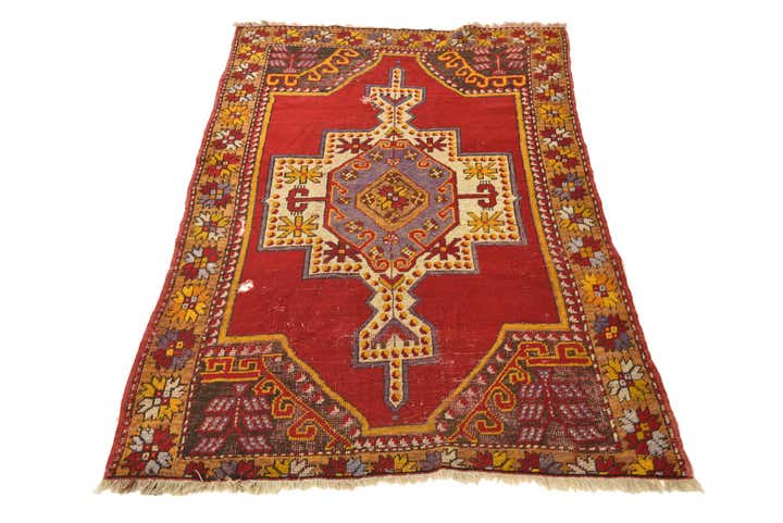 3' 6 x 5' 5 Hand Knotted Anatolian Oriental Wool Rug