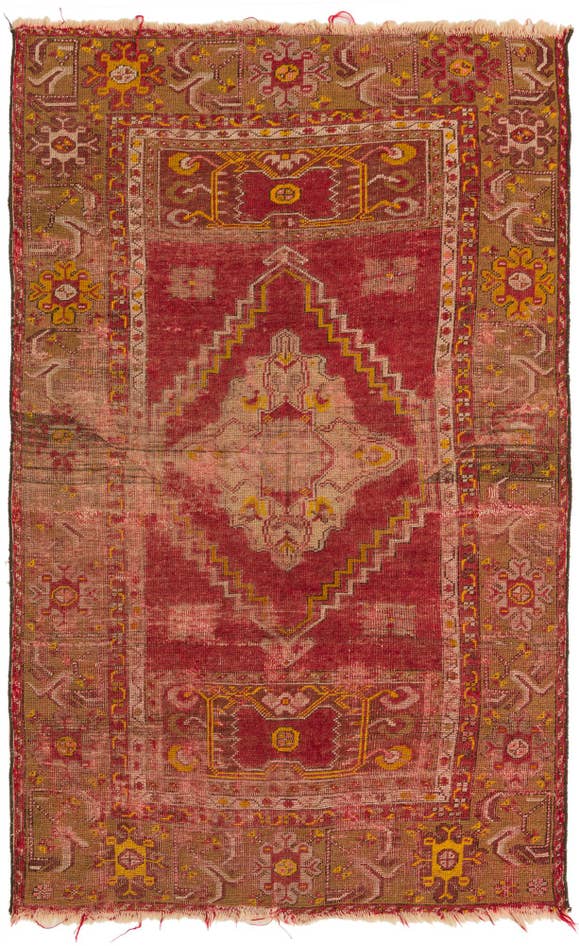 Detail image of 3' 2 x 5' Hand Knotted Anatolian Oriental Wool Rug