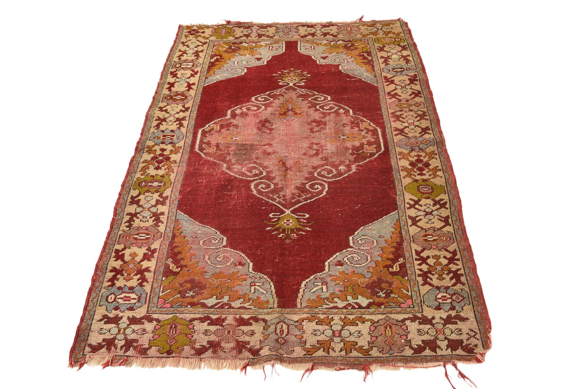 3' 6 x 5' 4 Hand Knotted Anatolian Oriental Wool Rug