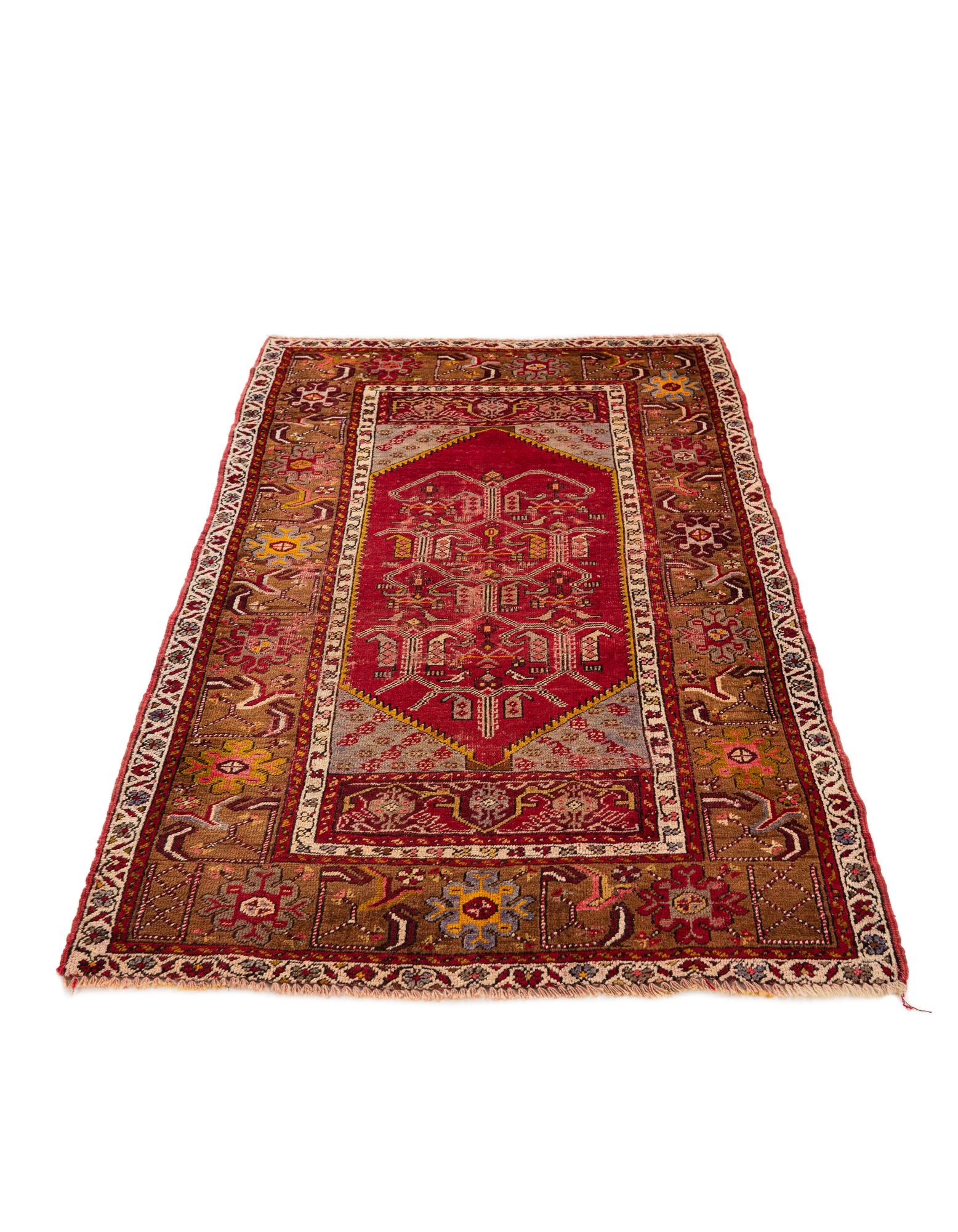 3' 4 x 5' 3 Hand Knotted Anatolian Oriental Wool Rug