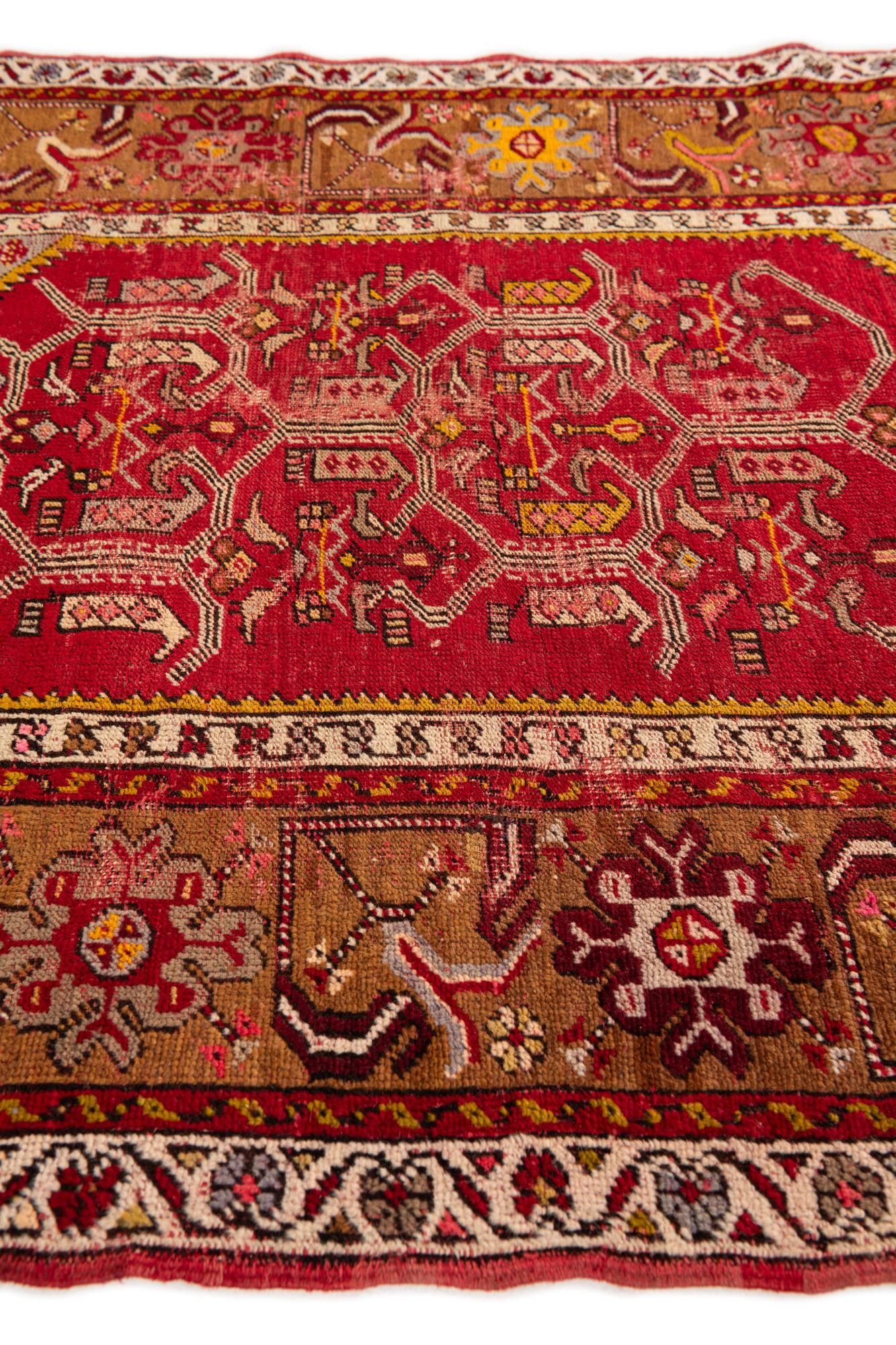 3' 4 x 5' 3 Hand Knotted Anatolian Oriental Wool Rug