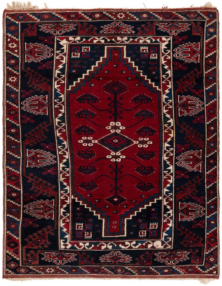 Detail image of 4' x 5' 11 Hand Knotted Anatolian Wool Rug