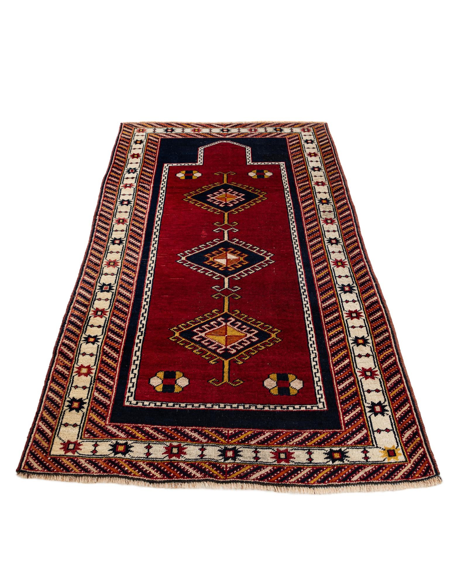 105cm x 190cm anudado a mano Anatolian Alfombra Lana