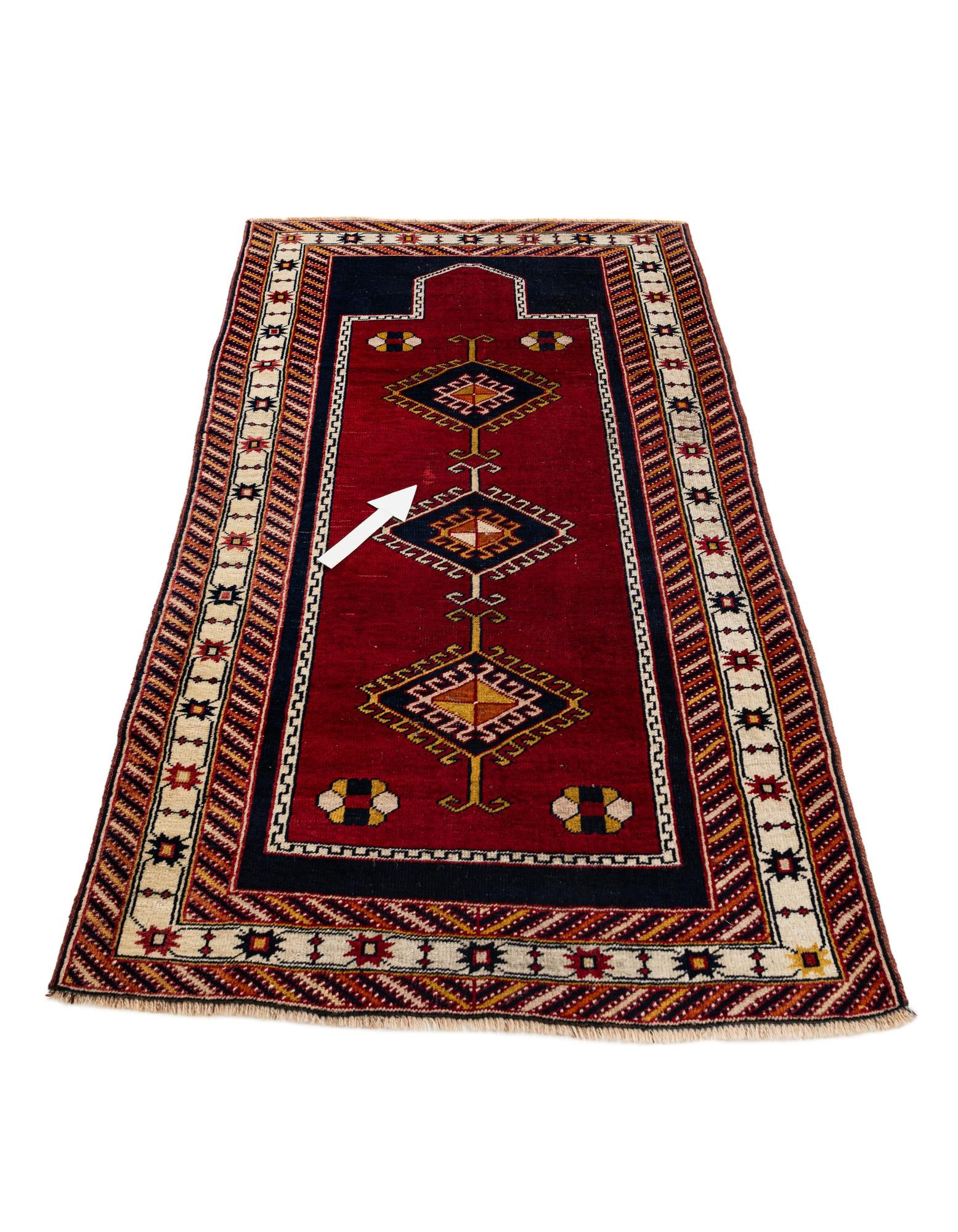 105cm x 190cm anudado a mano Anatolian Alfombra Lana