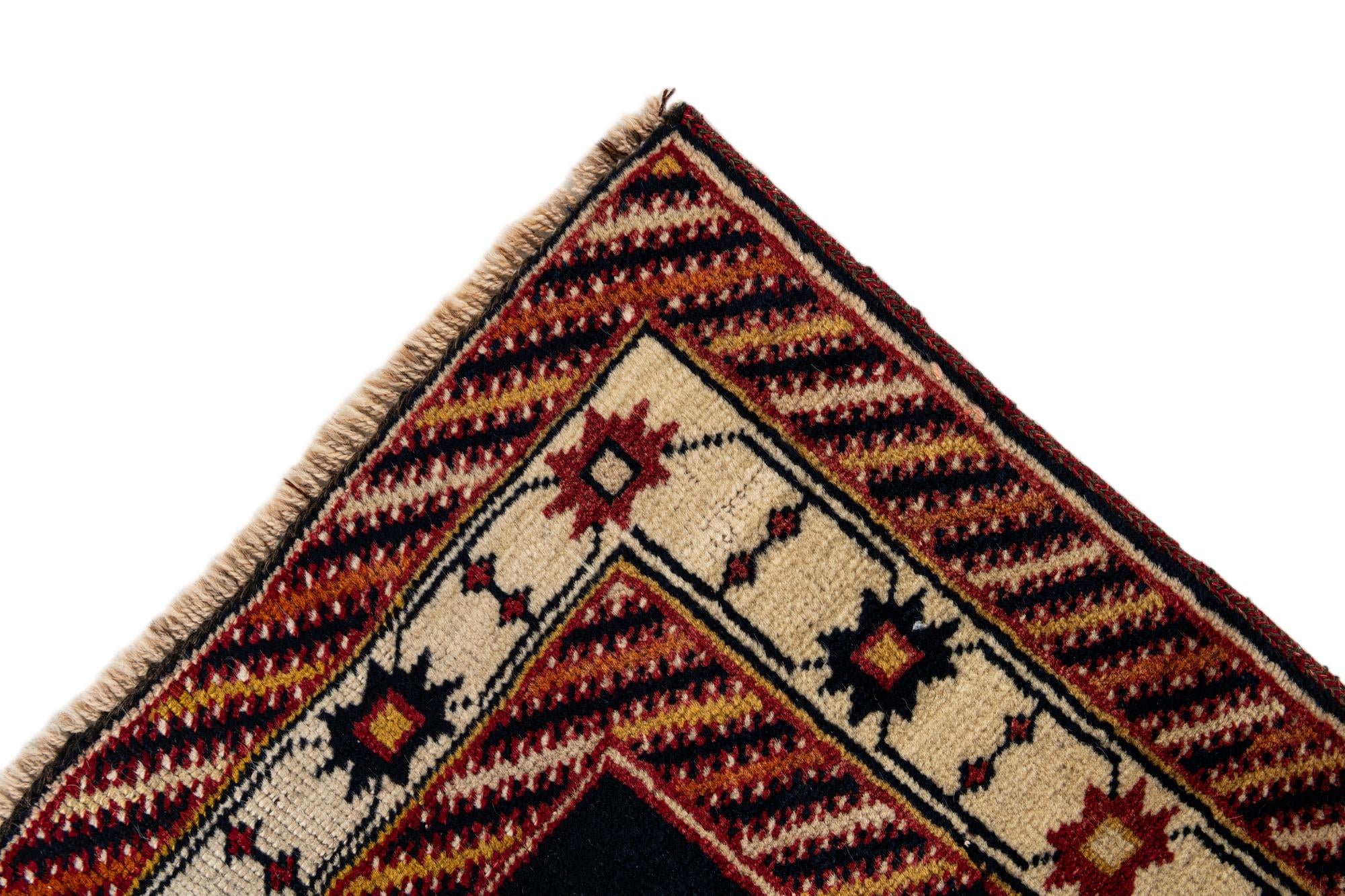 105cm x 190cm anudado a mano Anatolian Alfombra Lana