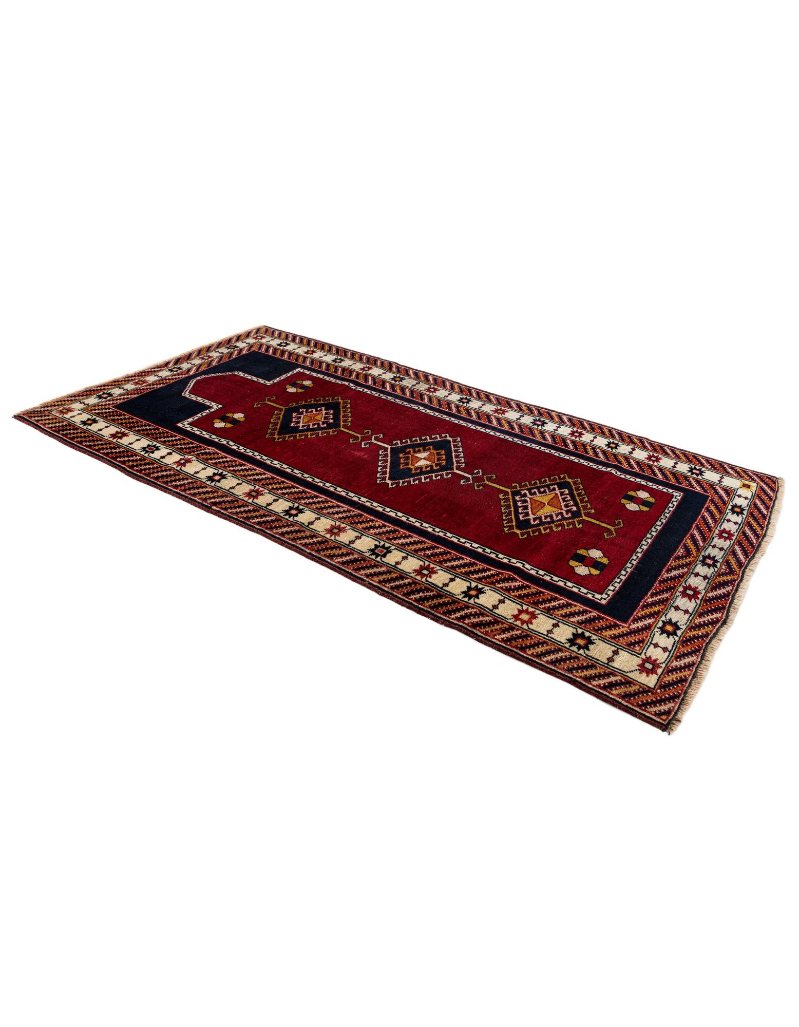 105cm x 190cm anudado a mano Anatolian Alfombra Lana