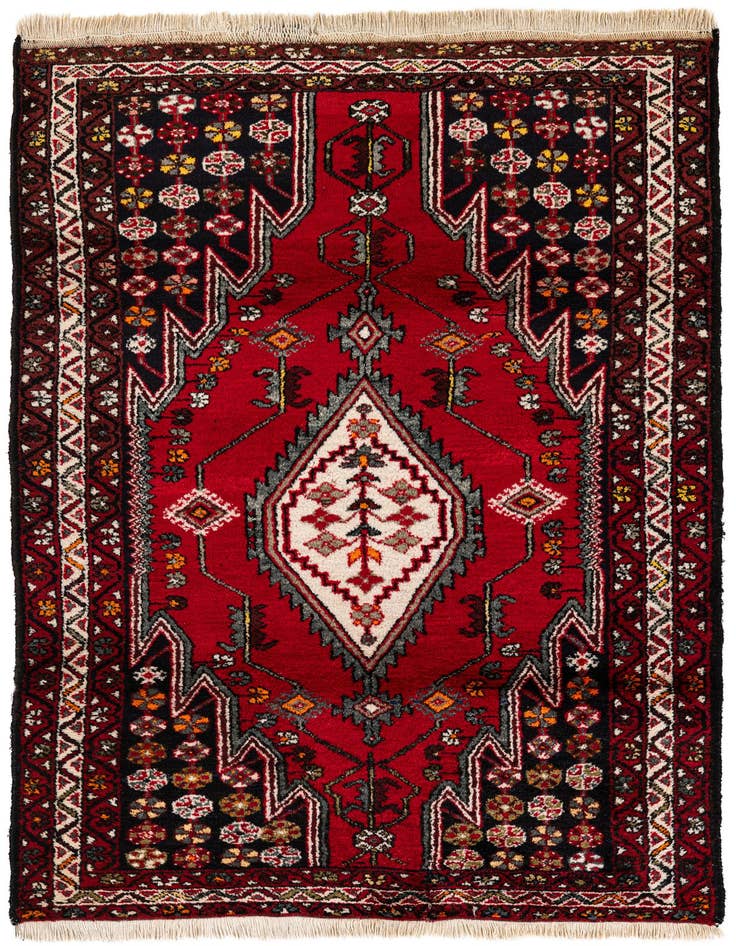 Detail image of 4' 1 x 6' 5 Hand Knotted Anatolian Oriental Wool Rug