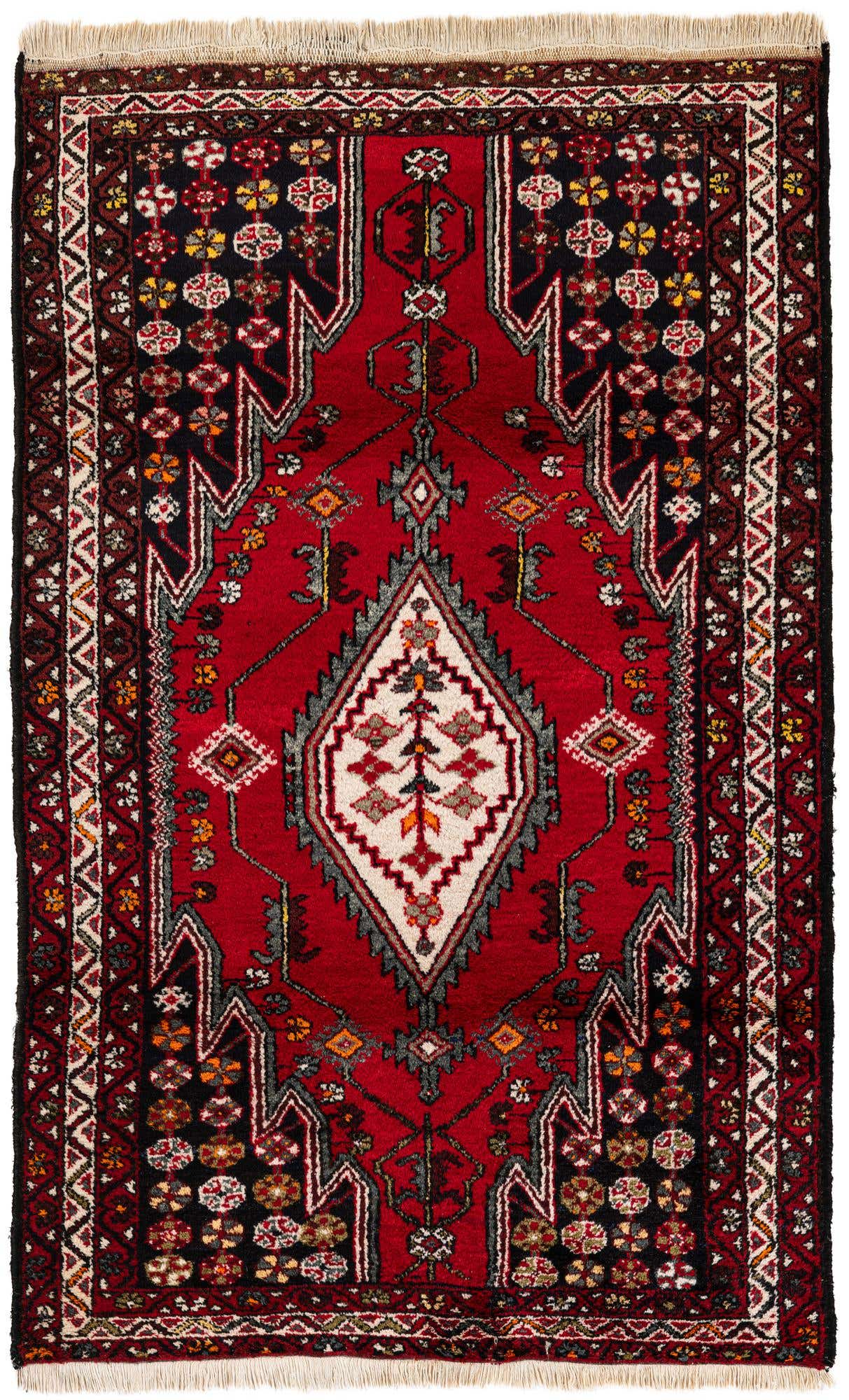4' 1 x 6' 5 Hand Knotted Anatolian Oriental Wool Rug
