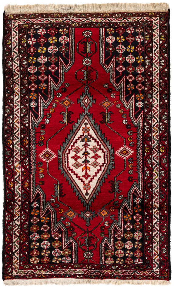 Detail image of 4' 1 x 6' 5 Hand Knotted Anatolian Oriental Wool Rug
