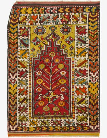 3' 5 x 5' Hand Knotted Anatolian Wool Rug
