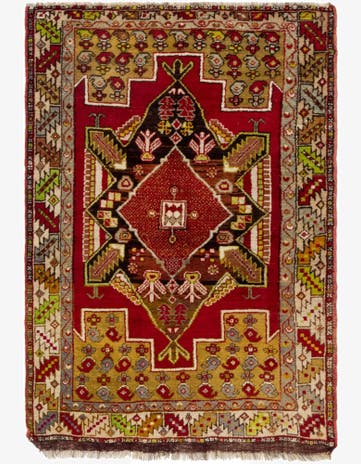 3' 8 x 5' 4 Hand Knotted Anatolian Oriental Wool Rug