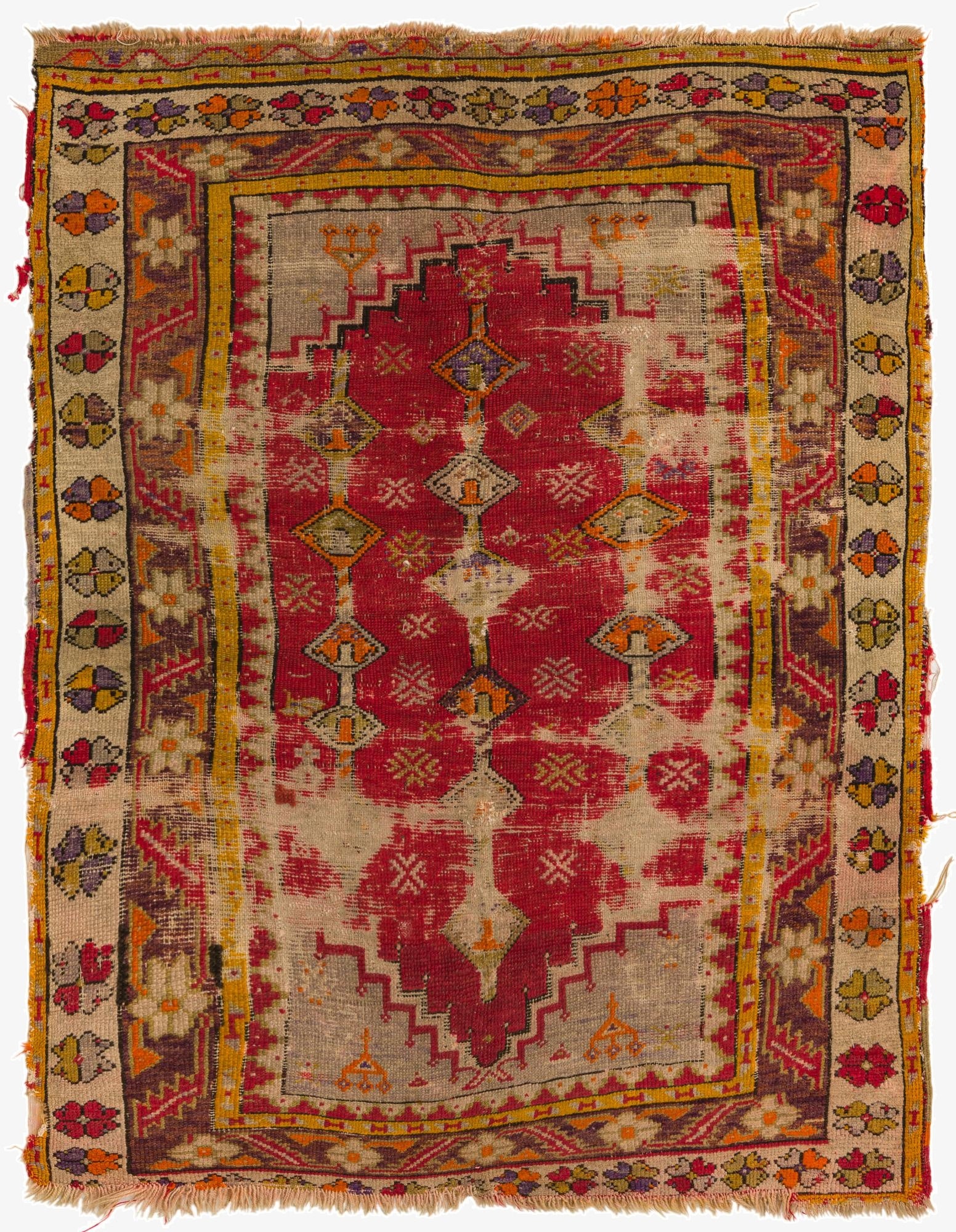 3' 2 x 4' 2  Hand Knotted Anatolian Oriental Wool Rug