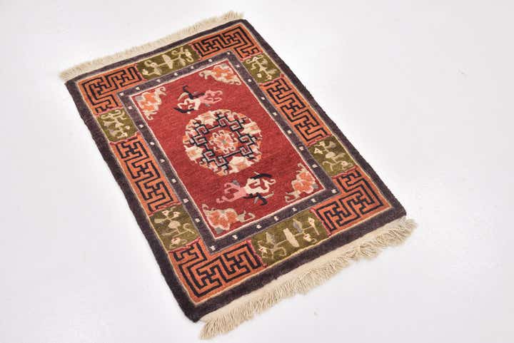 2' x 2' 9 Hand Knotted Antique Finish Wool Rug