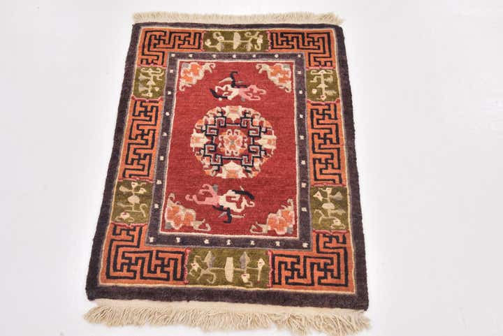 2' x 2' 9 Hand Knotted Antique Finish Wool Rug