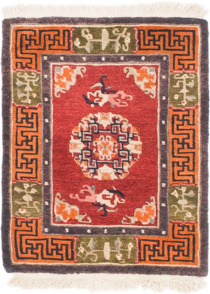 2' x 2' 9 Hand Knotted Antique Finish Wool Rug