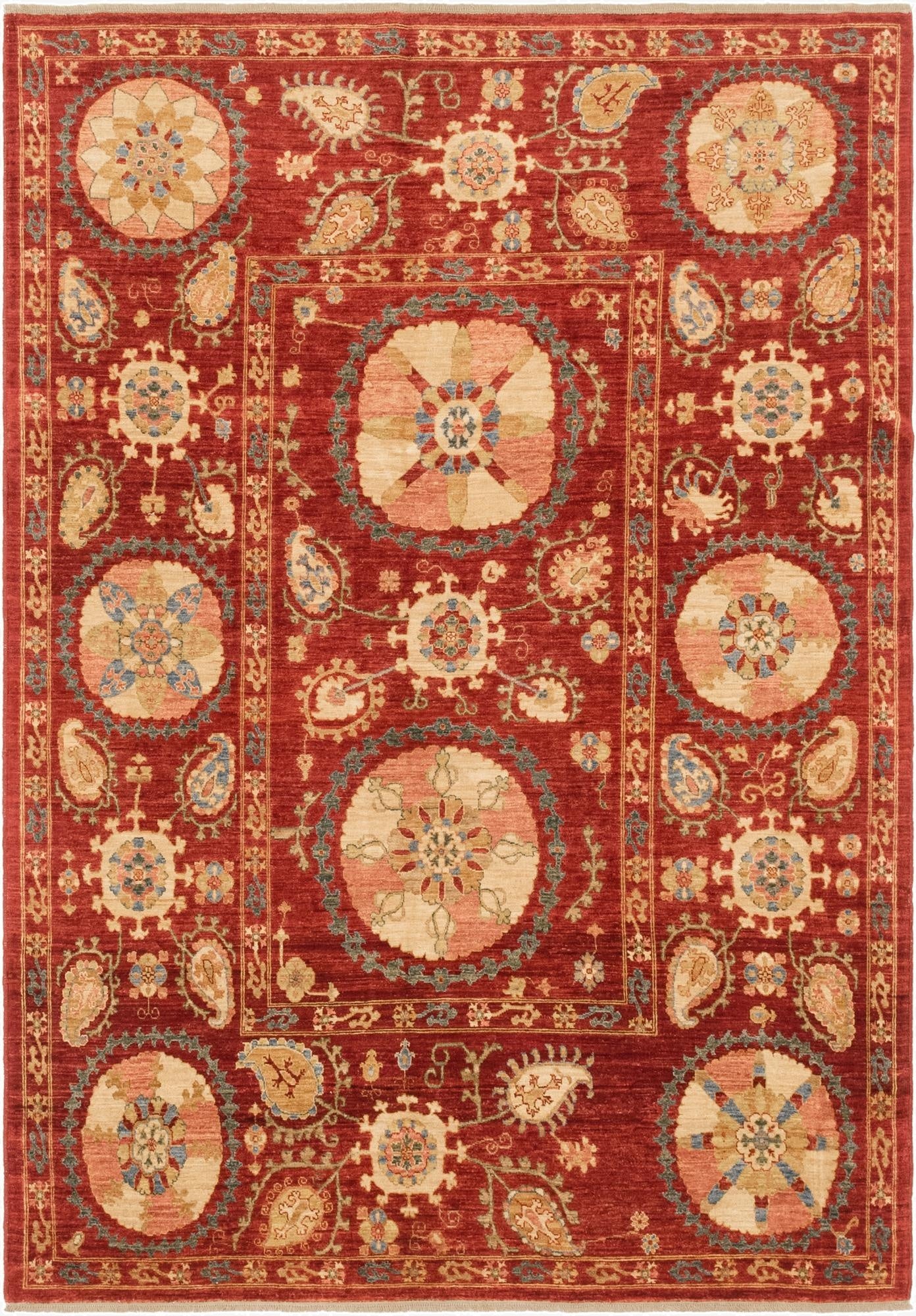 5' 9 x 8' 2  Hand Knotted Ariana Ziegler Oriental Rug