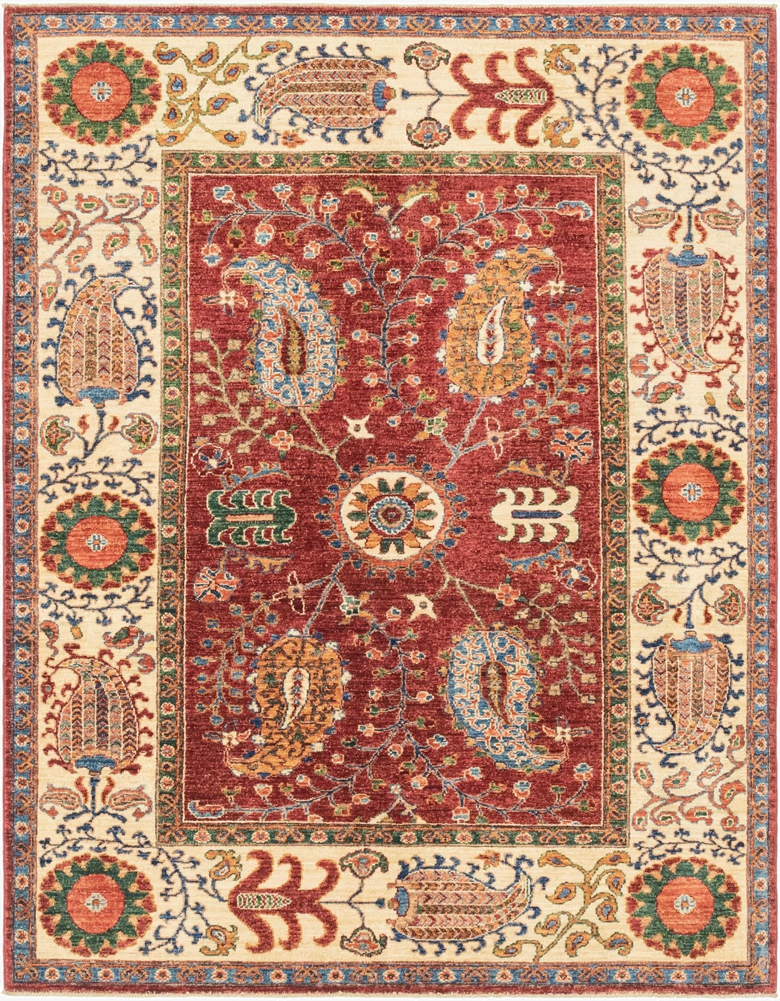 5' 1 x 6' 8  Hand Knotted Ariana Ziegler Rug