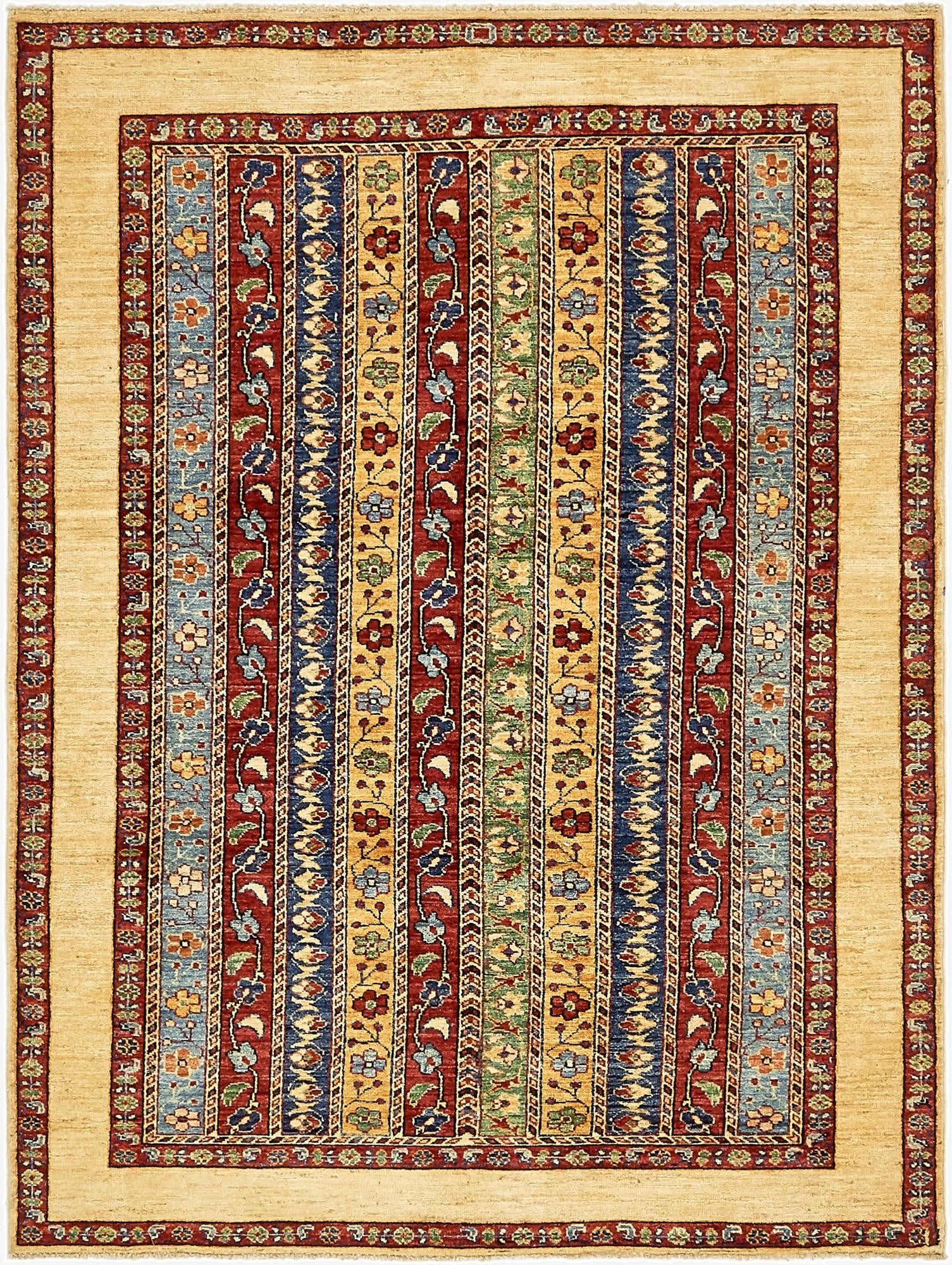 4' 9 x 6' 6  Hand Knotted Ariana Ziegler Rug