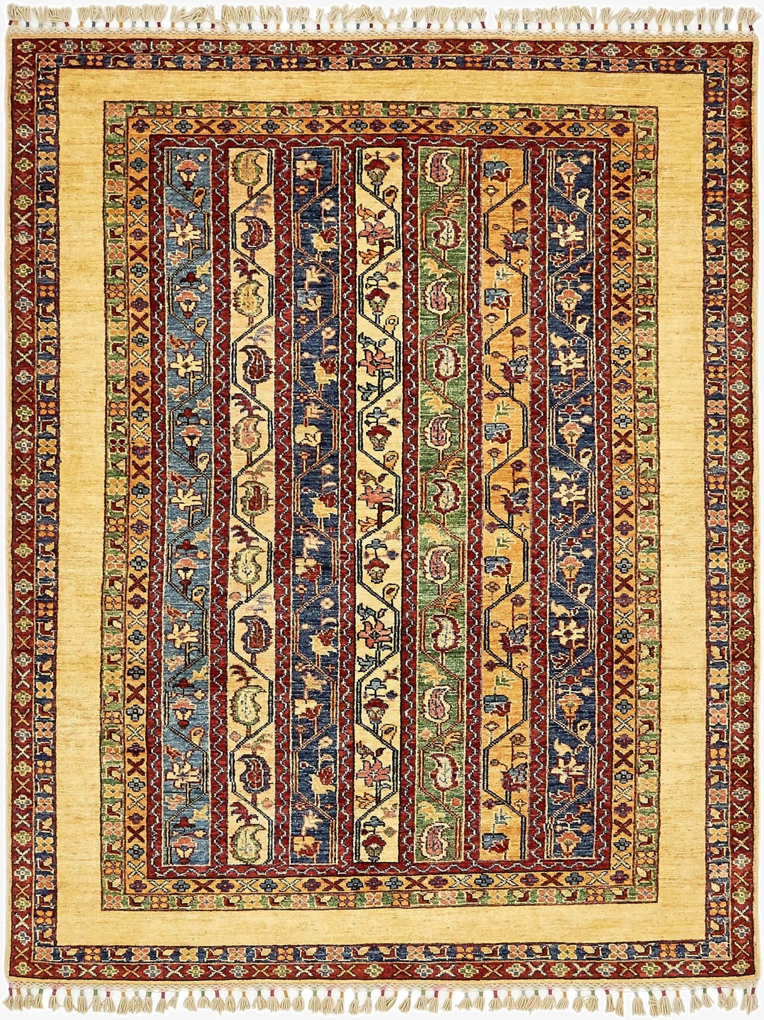 4' 9 x 6' 4  Hand Knotted Ariana Ziegler Rug