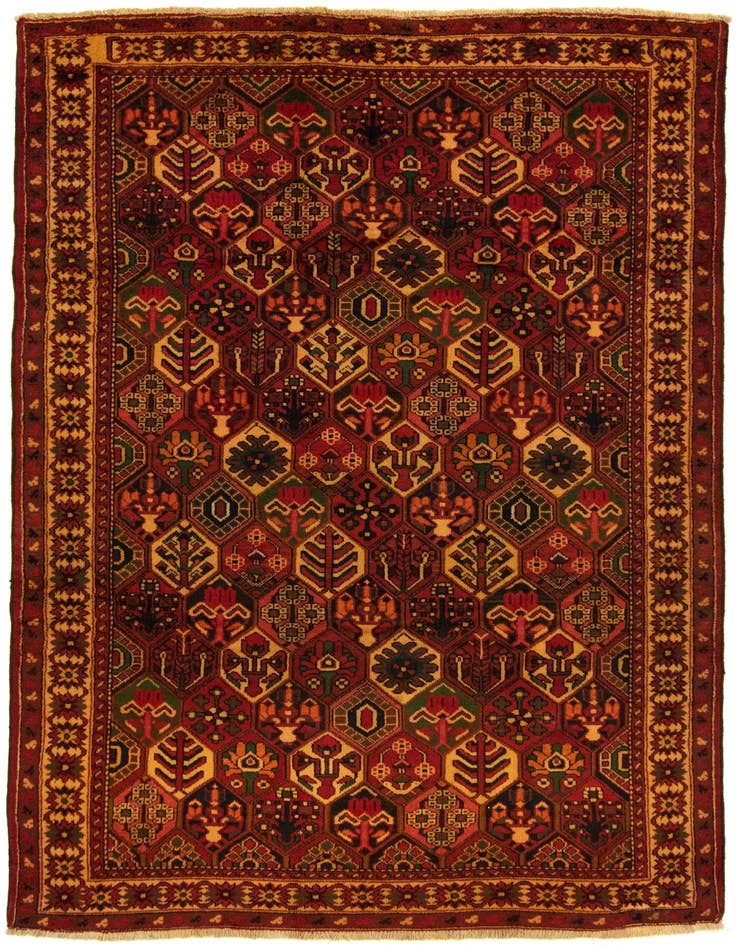 Detail image of 6' 6 x 9' 9 Hand Knotted Bachtiar Persian Wool Rug