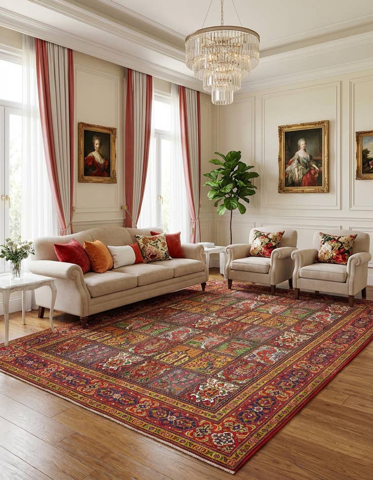 Detail image of 10' 2 x 13'  Hand Knotted Bakhtiar Persian Wool Rug