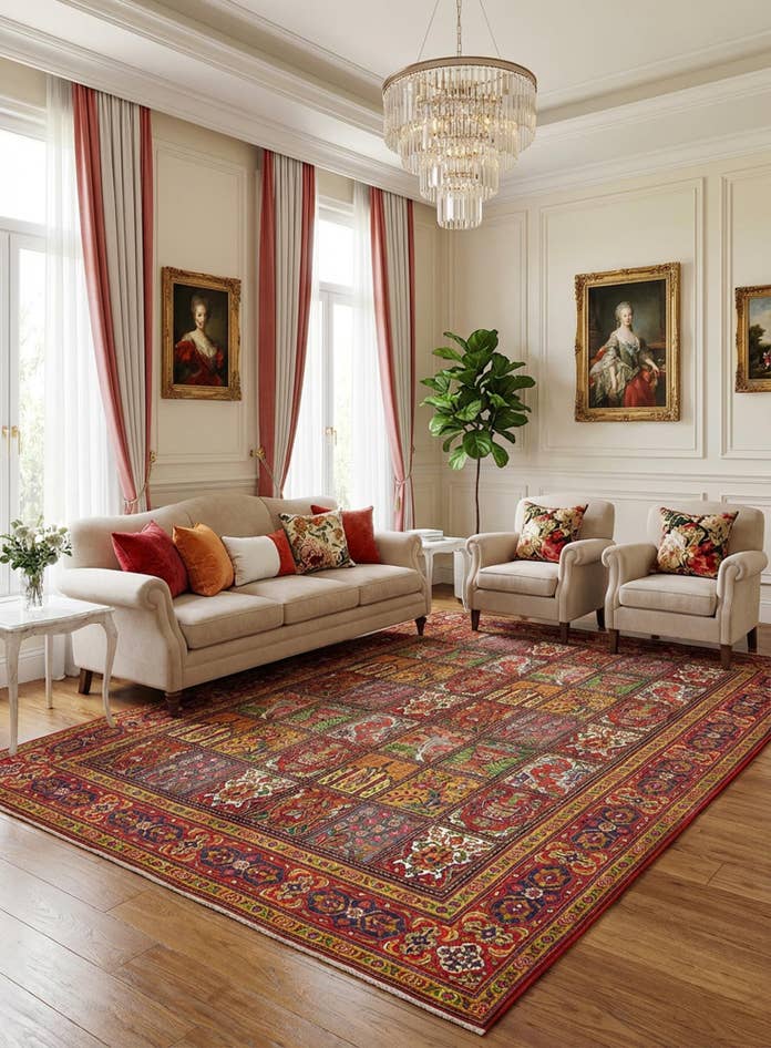 Detail image of 10' 2 x 13' Hand Knotted Bakhtiar Persian Wool Rug