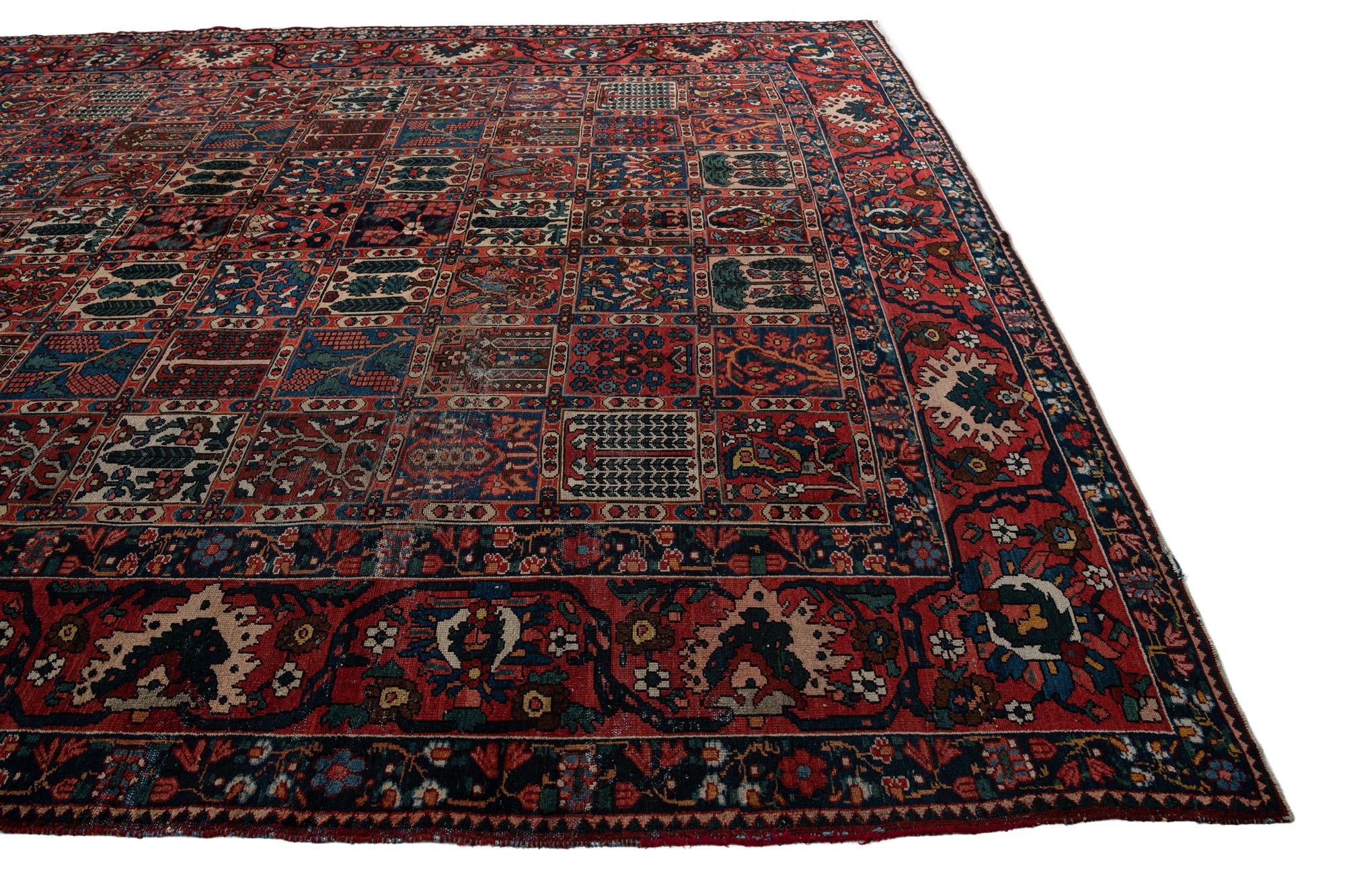 11' x 12' 7 Hand Knotted Bakhtiar Persian Wool Rug